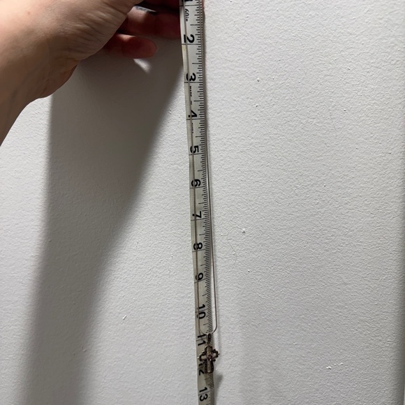 Marcasite 925 Silver and Black Cross Pendant Necklace - Picture 2 of 4